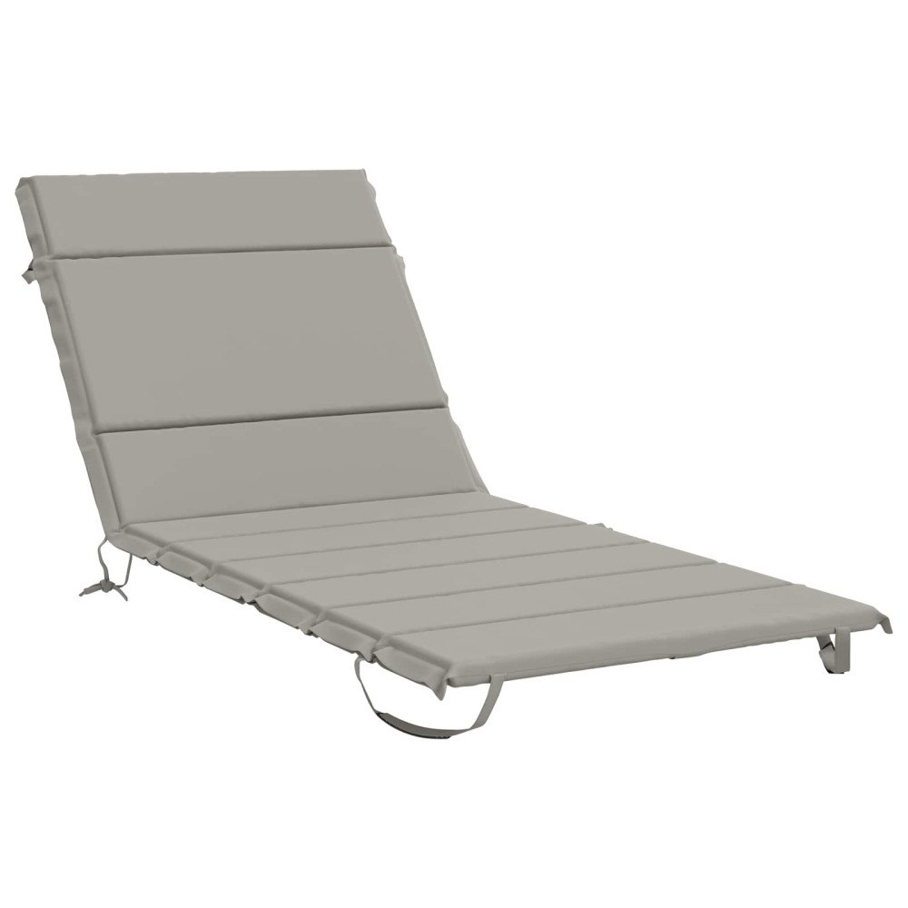 vidaXL Solstol Kudde GEMERT 100% Polyester Grå 200 x 80 x 3 cm