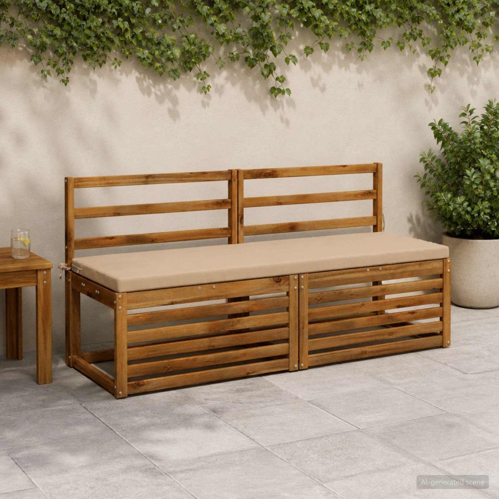 vidaXL Bänk kudde SOEST 100% Polyester Sand 140 x 50 x 5 cm