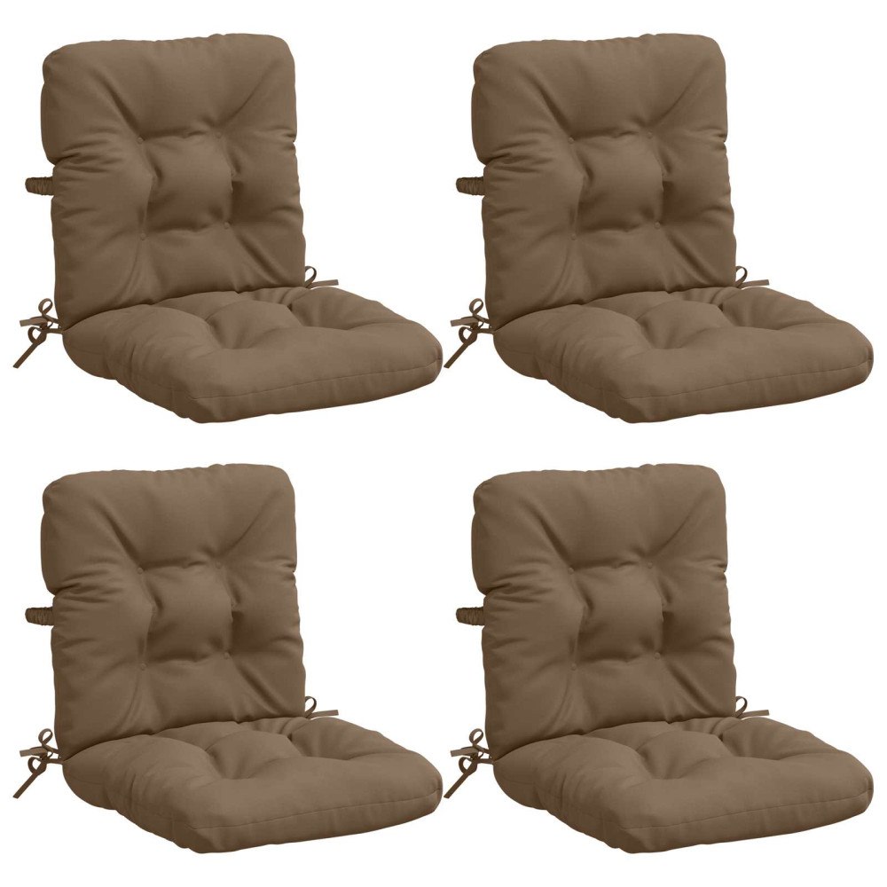 vidaXL 4-delade Höga Ryggstolsdynor VIANEN 100% Polyester Taupe