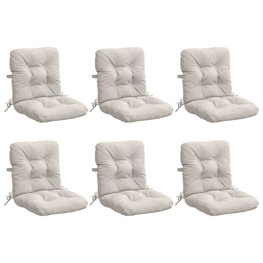 vidaXL 6-delade Höga Ryggstolsdynor VIANEN 100% Polyester Vit
