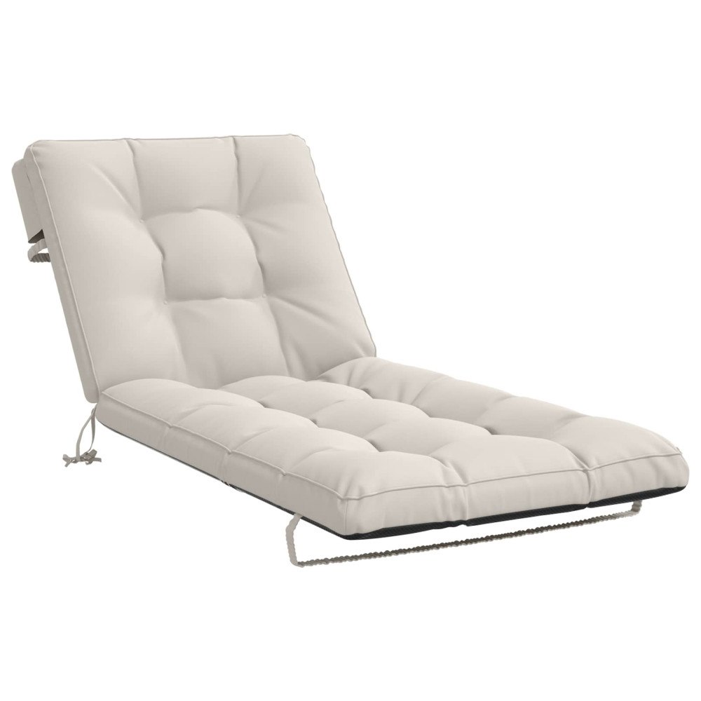 vidaXL Solstol Kudde VIANEN 100% Polyester Vit 200 x 80 x 8 cm