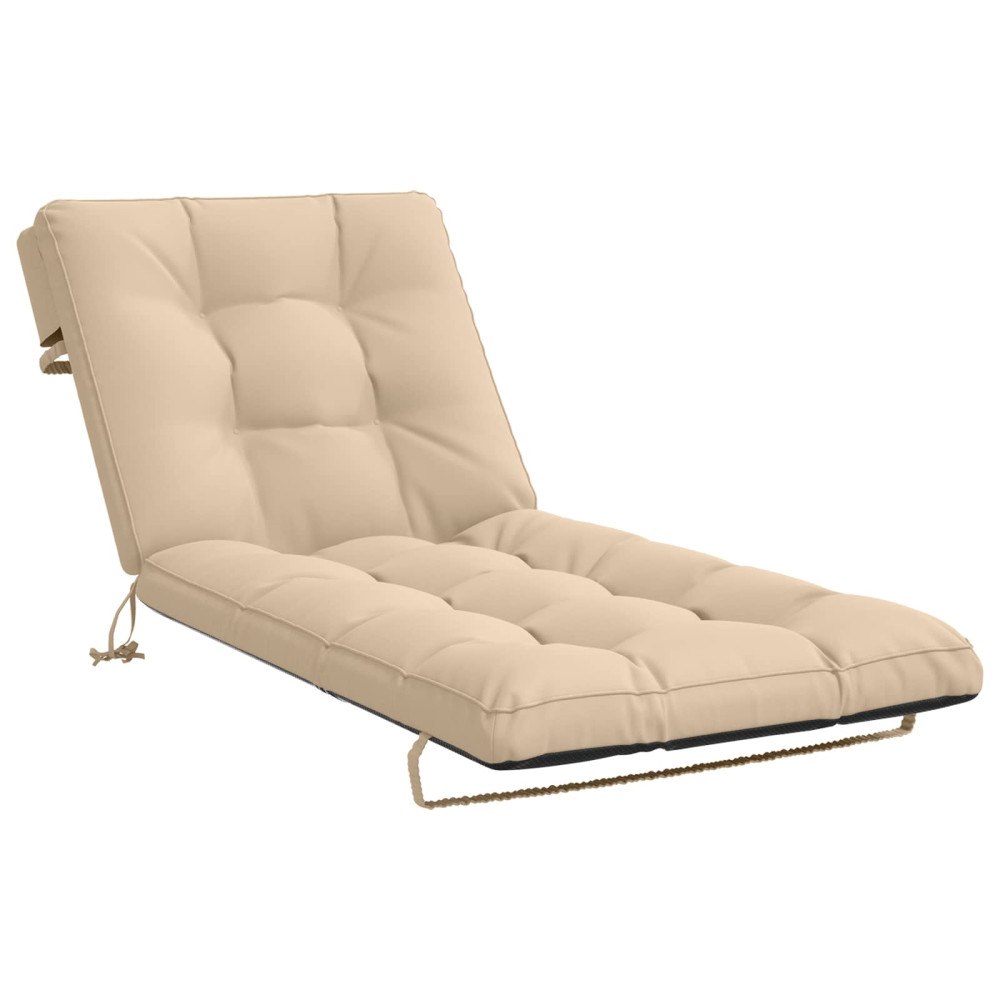 vidaXL Solstol Kudde VIANEN 100% Polyester Gräddvit 200 x 80 x 8 cm