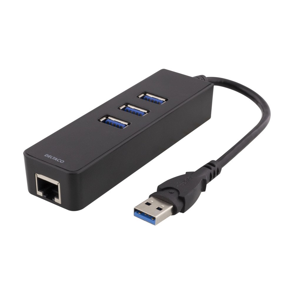 Deltaco DELTACO USB3-GIGA3 - hubb - 3 portar