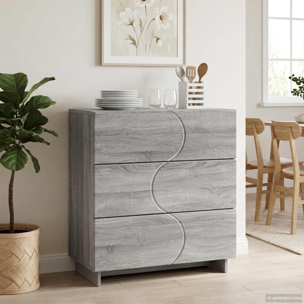 vidaXL Sideboard Grå Sonoma 70 x 38 x 75 cm Konstruerat trä