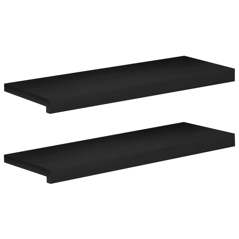 vidaXL Trapstegsmattor 2 st 70 x 25 x 2 cm Svart Massivt bokträ