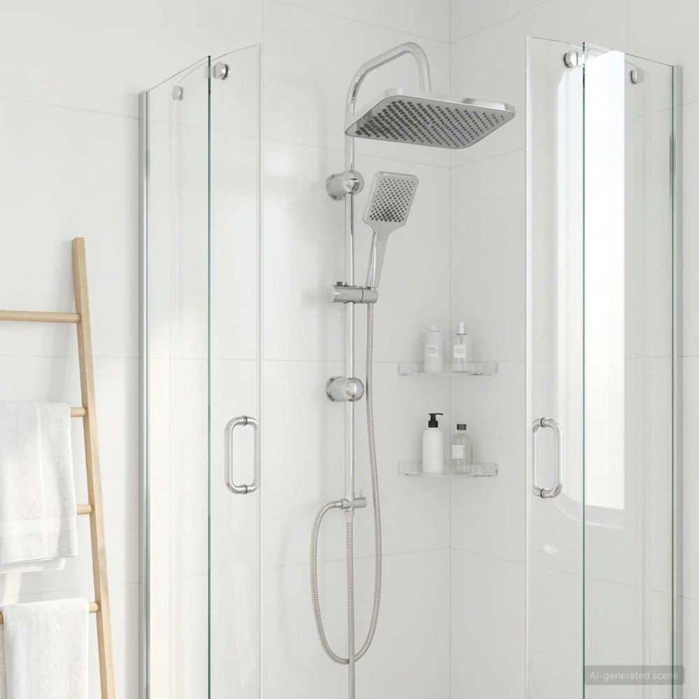 vidaXL Duschsystem med duschhuvud Krom Rostfritt stål 48 x 30 x 100 cm