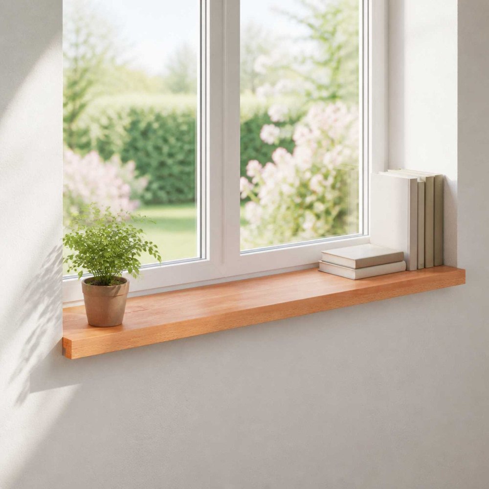 vidaXL Fönsterbrädor 2 st Lackad 70 x 40 x 2 cm Massivt bokträ