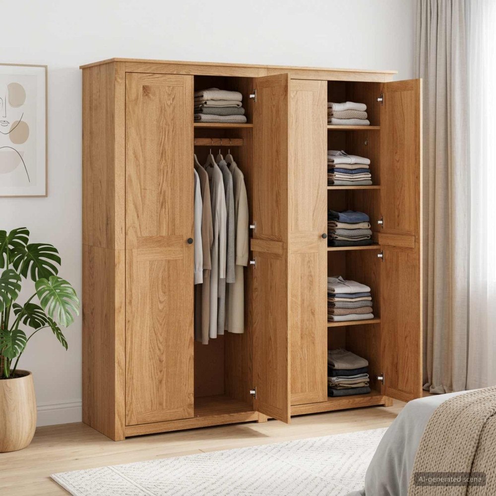 vidaXL Garderob PANAMA Honung 169 x 50 x 185 cm Massiv furu