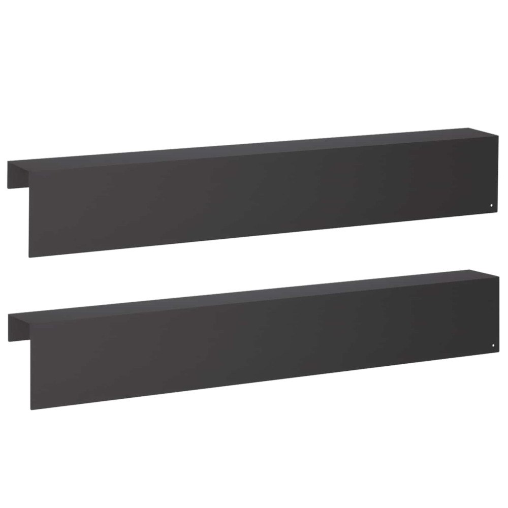 vidaXL Topprofil för rabattkant 2 st 100 x 10 x 15 cm Stål Svart