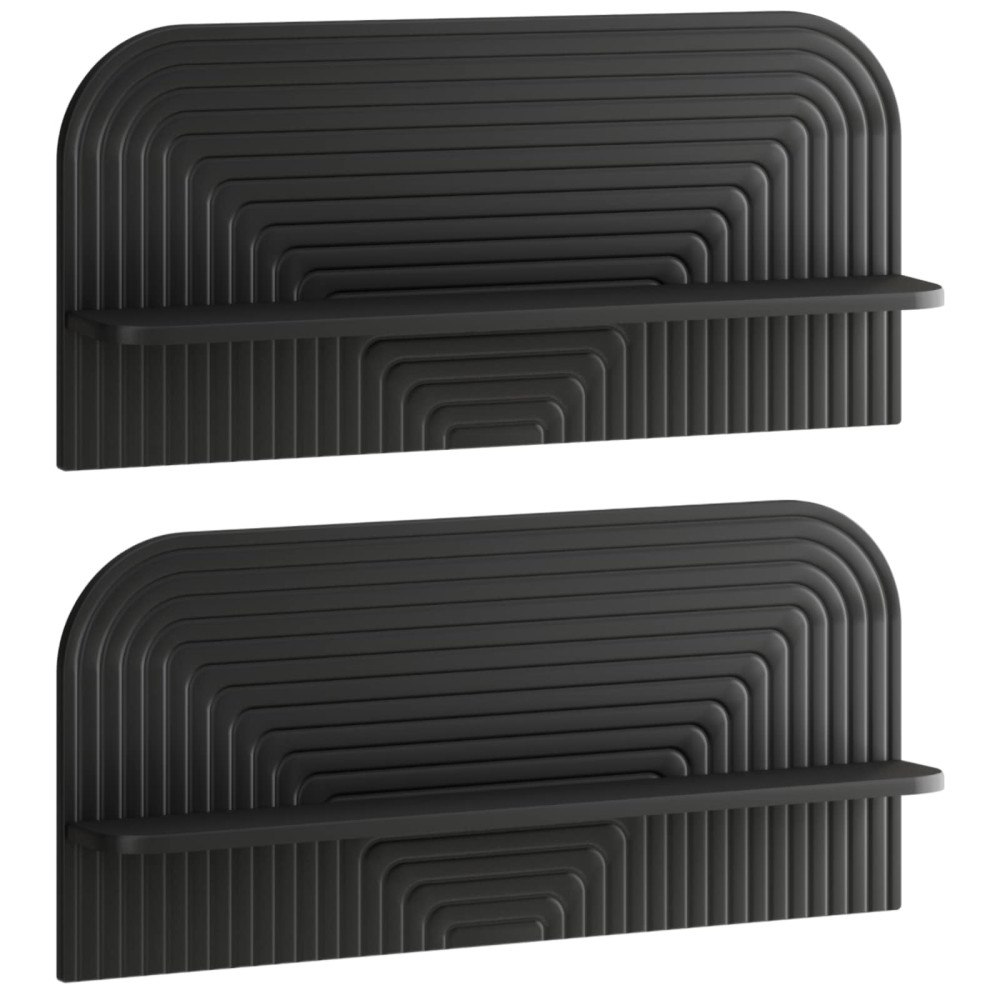 vidaXL Vägg hylla 2 st Svart 80,5 x 13,5 x 37,5 cm Konstruerat trä