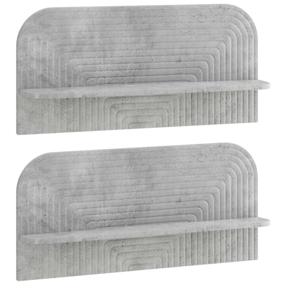 vidaXL Vägg hylla 2 st Betonggrå 80,5 x 13,5 x 37,5 cm Konstruerat trä