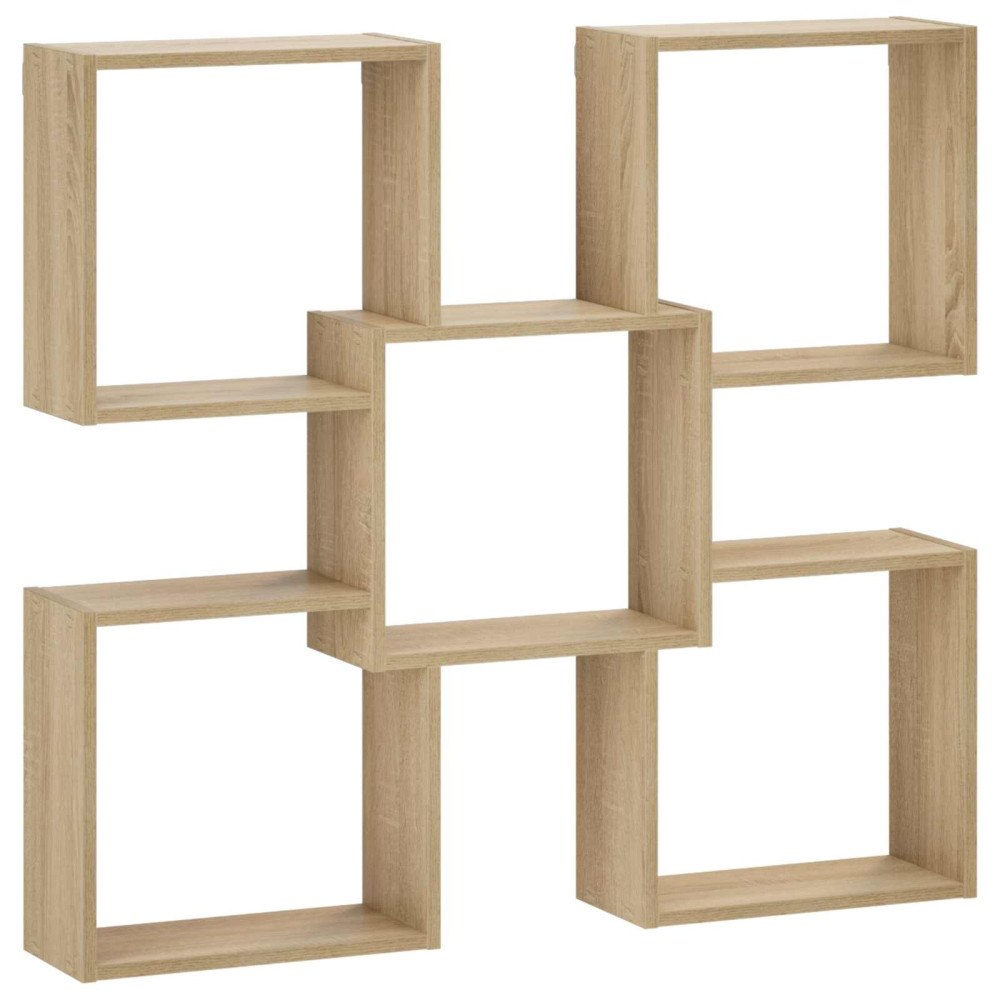 vidaXL Vägg hylla Sonoma-ek 99,5 x 17 x 91 cm Konstruerat trä