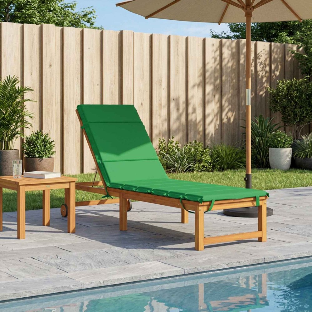vidaXL Solstol Kudde GEMERT 100% Polyester Grön 200 x 50 x 3 cm