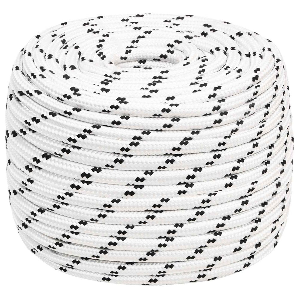 vidaXL Mångsidigt bruksrep 14 mm 25 m Vit Polyester