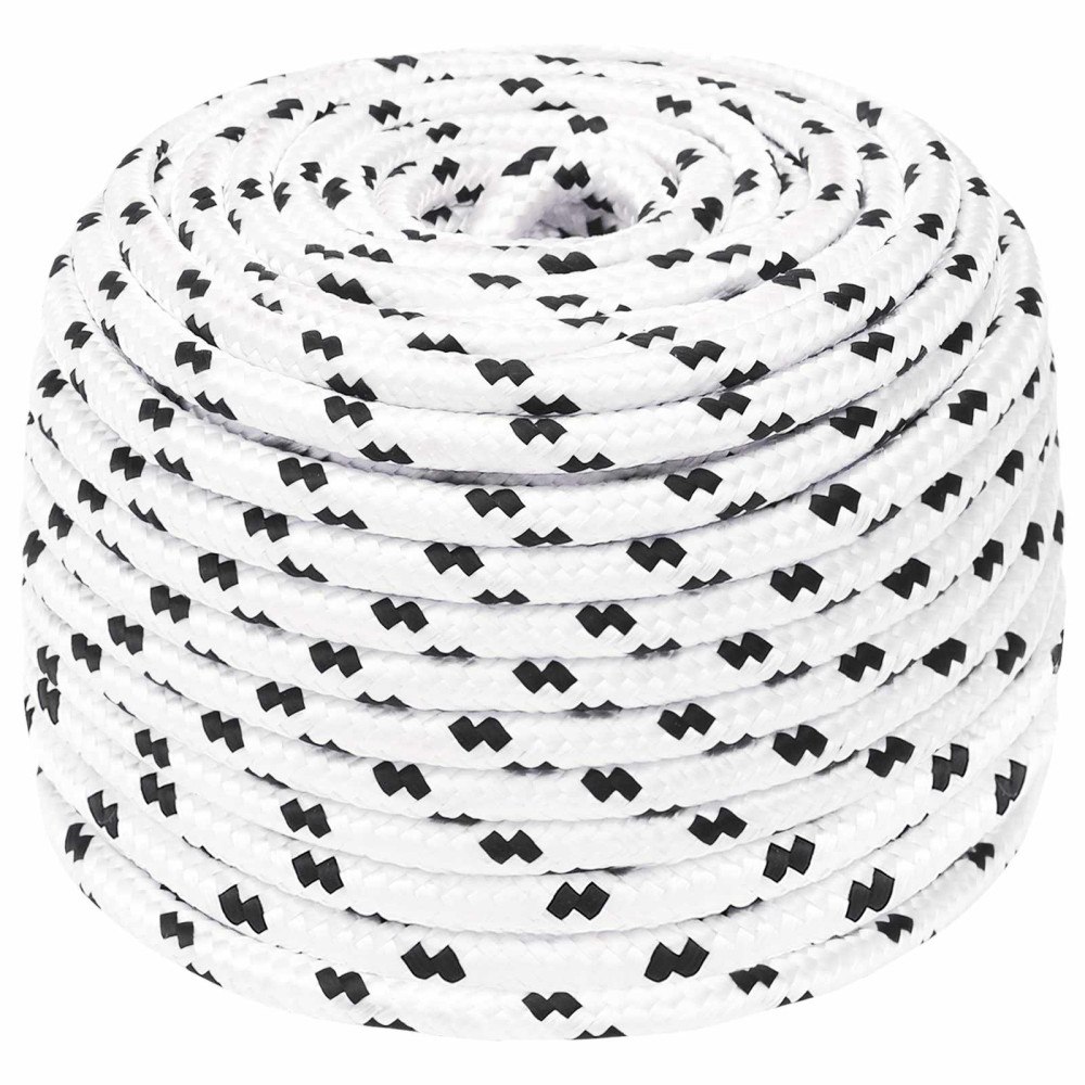 vidaXL Mångsidigt bruksrep 10 mm 25 m Vit Polyester