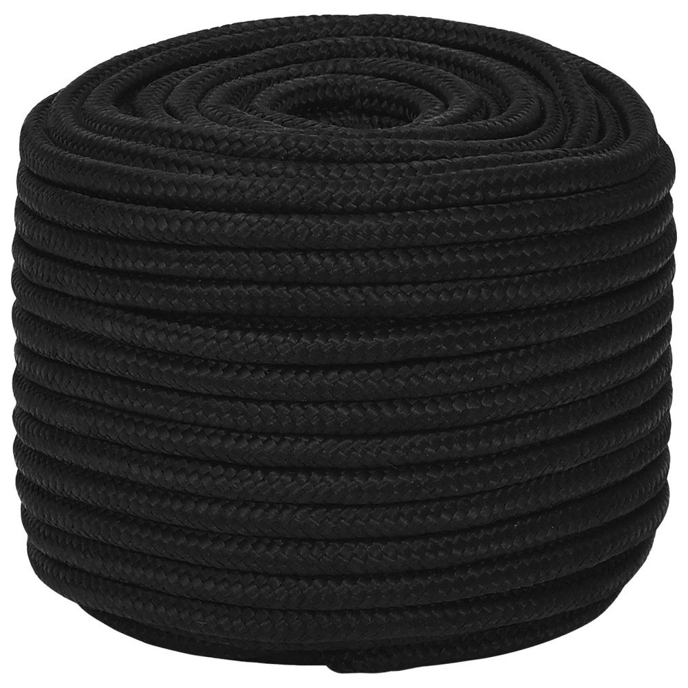 vidaXL Mångsidigt bruksrep 14 mm 25 m Svart Polyester