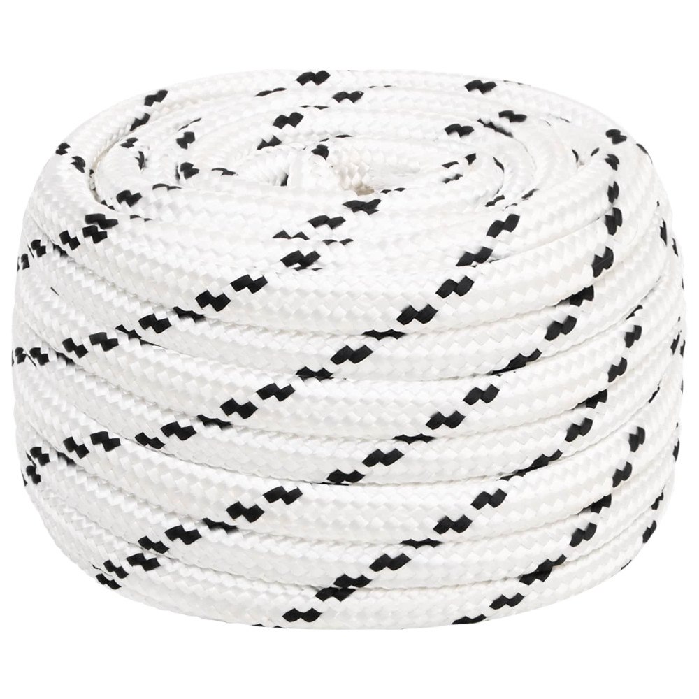 vidaXL Mångsidigt bruksrep 16 mm 25 m Vit Polyester