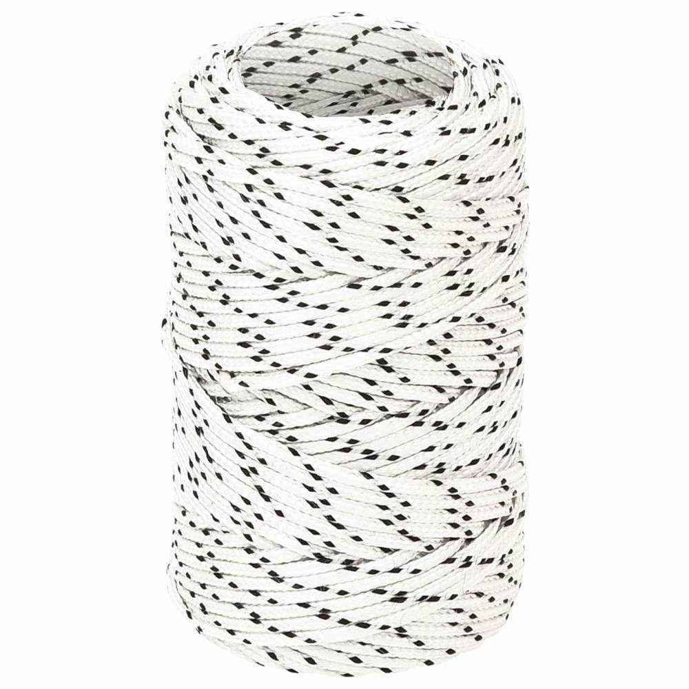 vidaXL Mångsidigt bruksrep 2 mm 25 m Vit Polyester 50 kg Maxbelastning
