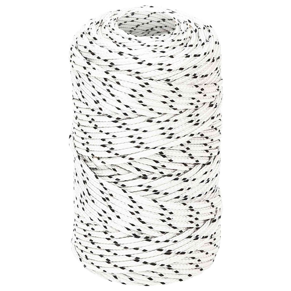 vidaXL Mångsidigt bruksrep 2 mm 100 m Vit Polyester