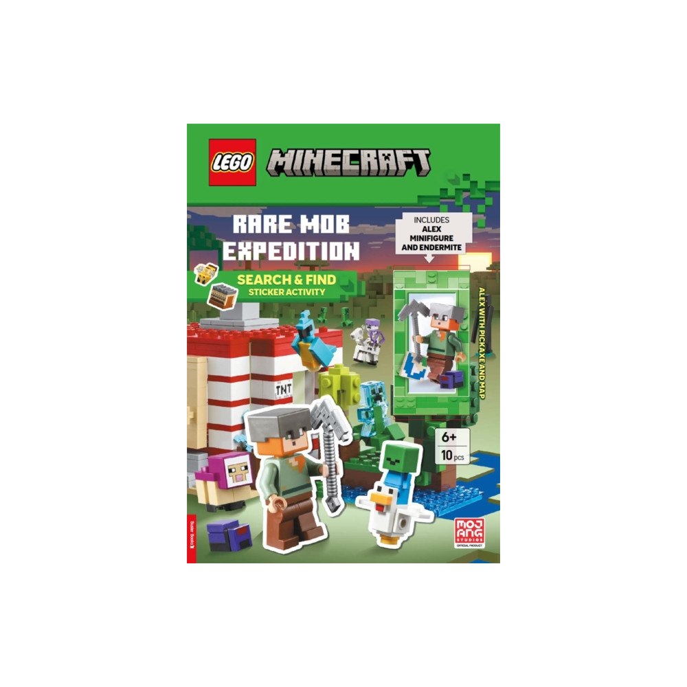 Michael O'Mara Books Ltd LEGO®  Minecraft™: Rare Mob Expedition – Search & Find Sticker Activity Book (with Alex minifigure, endermite, pickaxe a...
