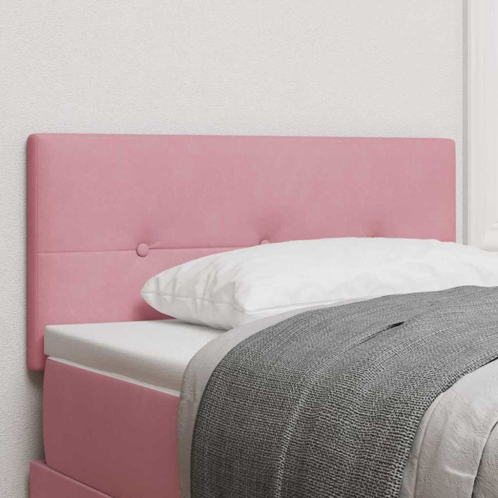 vidaXL LED huvuddyna med LED-ljusslingor Rosa 90 cm Sammet