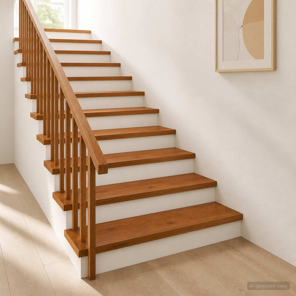 vidaXL Trappsteg 4 st 120 x 25 x 2 cm Brun Massivt Ekträ