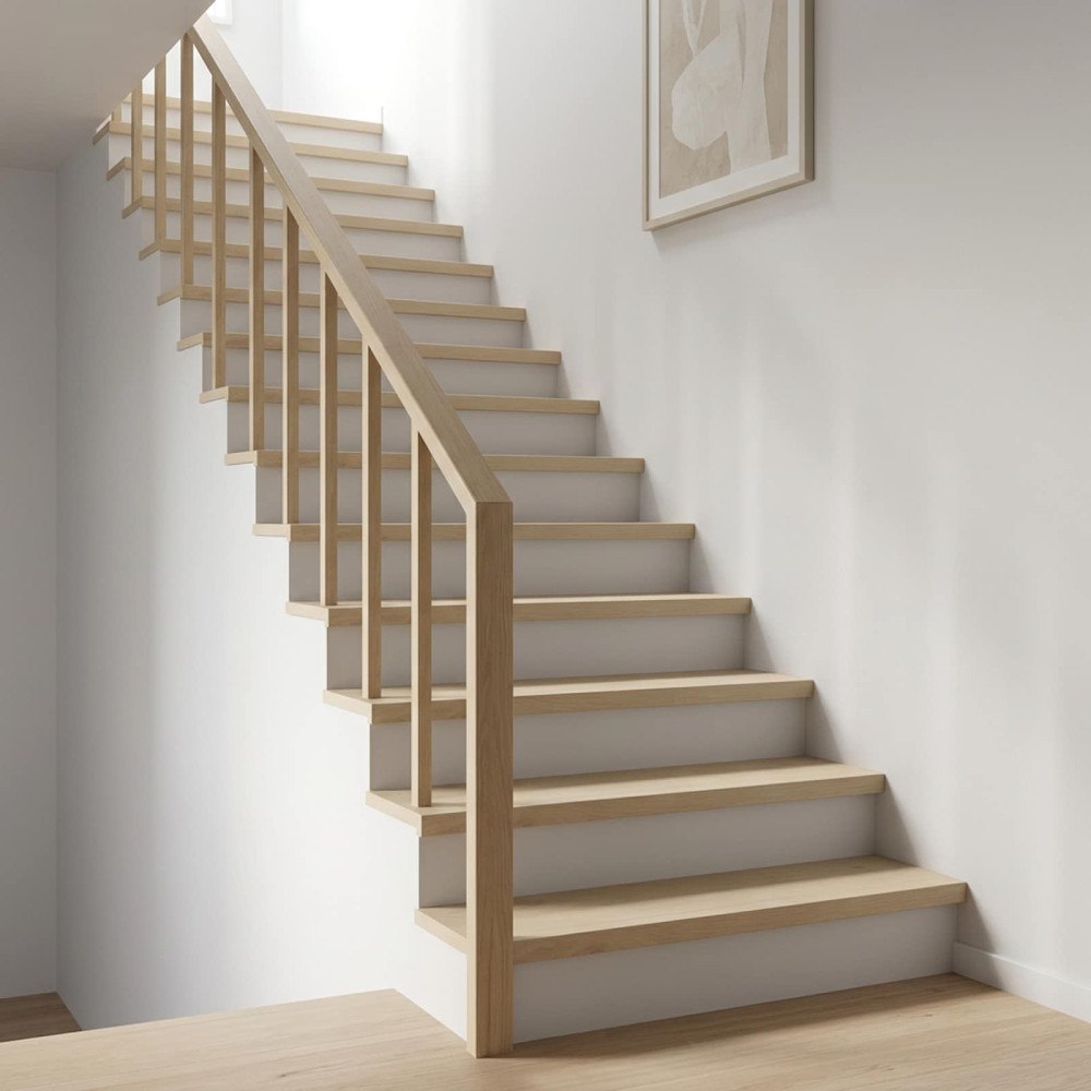 vidaXL Trappsteg 8 st 120 x 30 x 2 cm Vit Massivt Ekträ