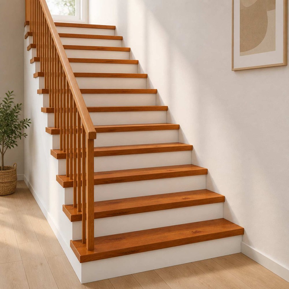 vidaXL Trappsteg 8 st 90 x 25 x 2 cm Brun Massivt Ekträ