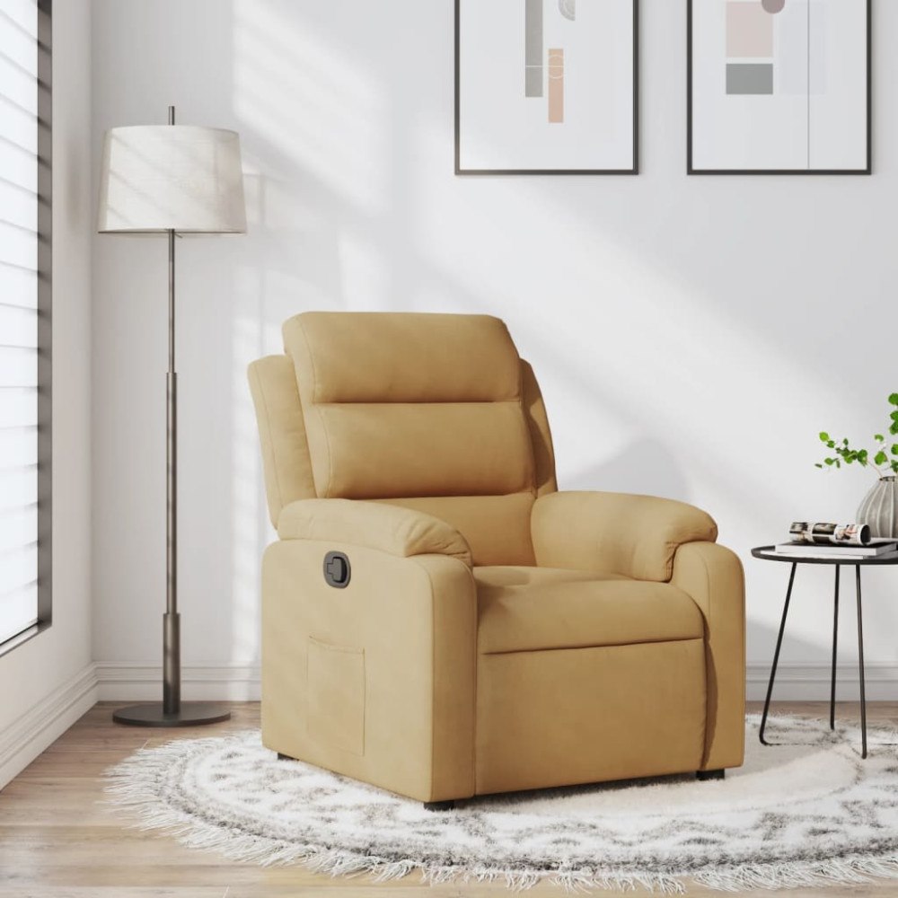 vidaXL Reclinerfåtölj brun sammet