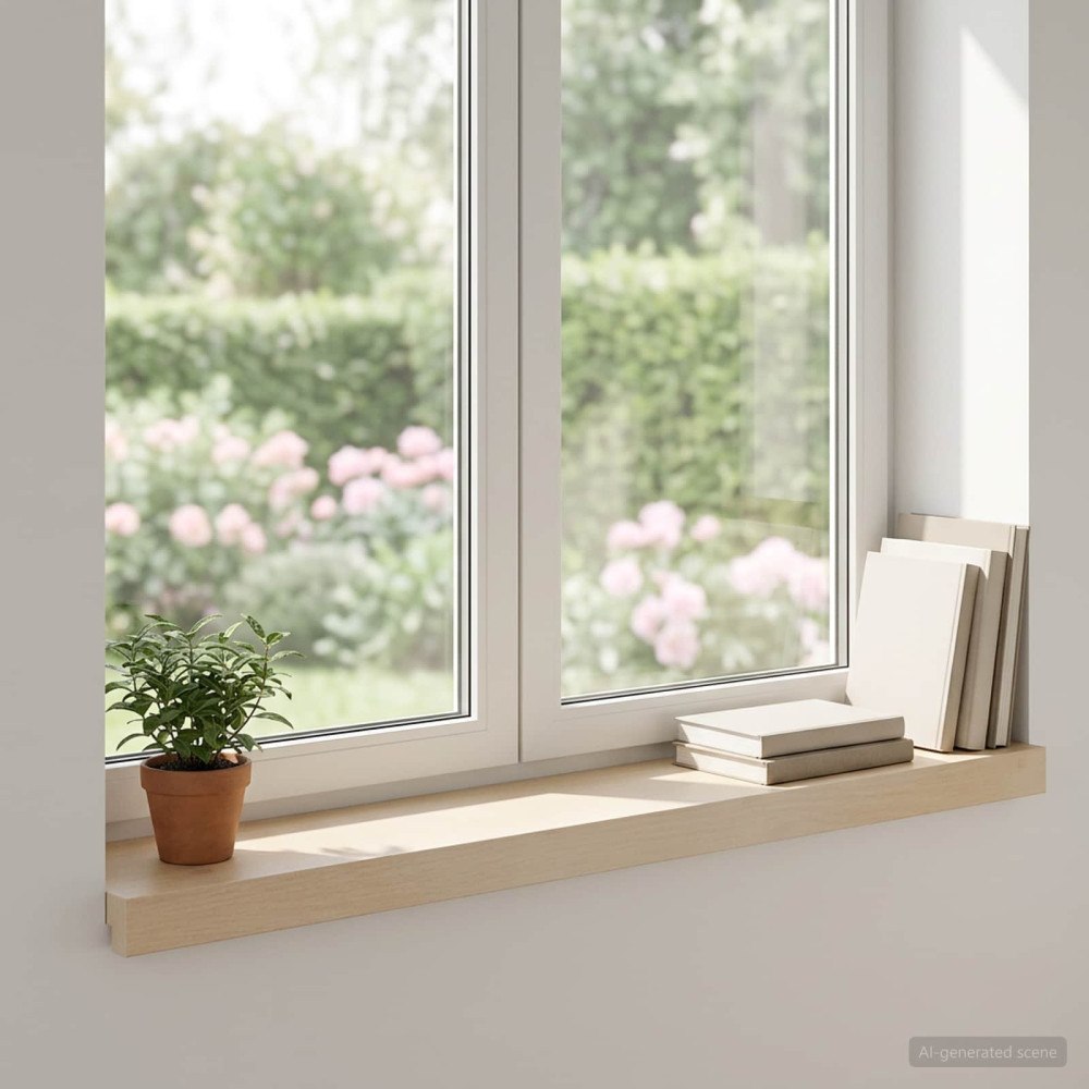 vidaXL Fönsterbrädor 2 st Vit 90 x 15 x 2 cm Massivt Ekträ