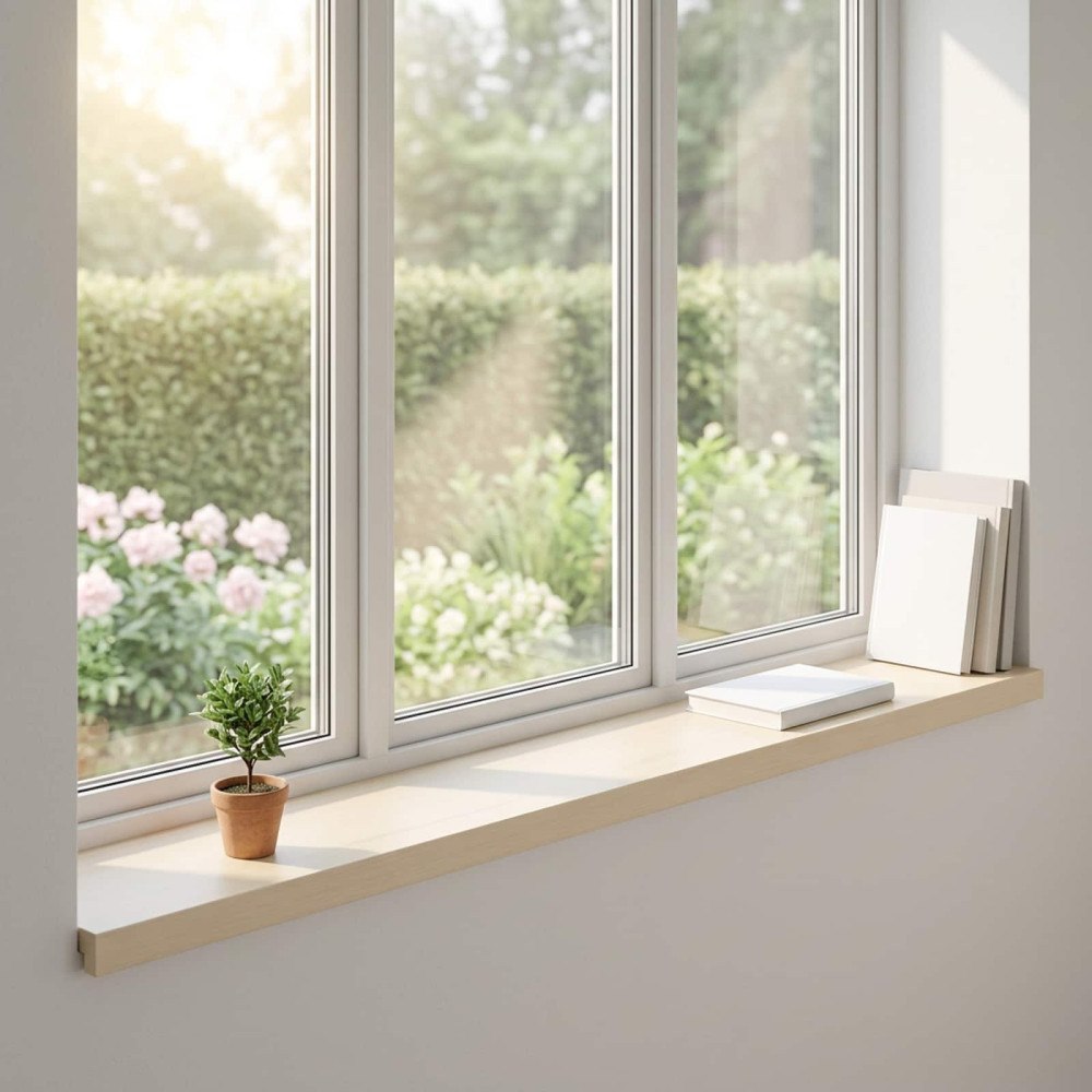 vidaXL Fönsterbrädor 2 st Vit 140 x 15 x 2 cm Massivt Ekträ
