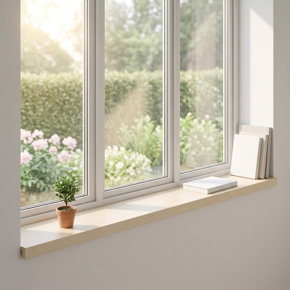 vidaXL Fönsterbrädor 2 st Vit 120 x 20 x 2 cm Massivt Ekträ
