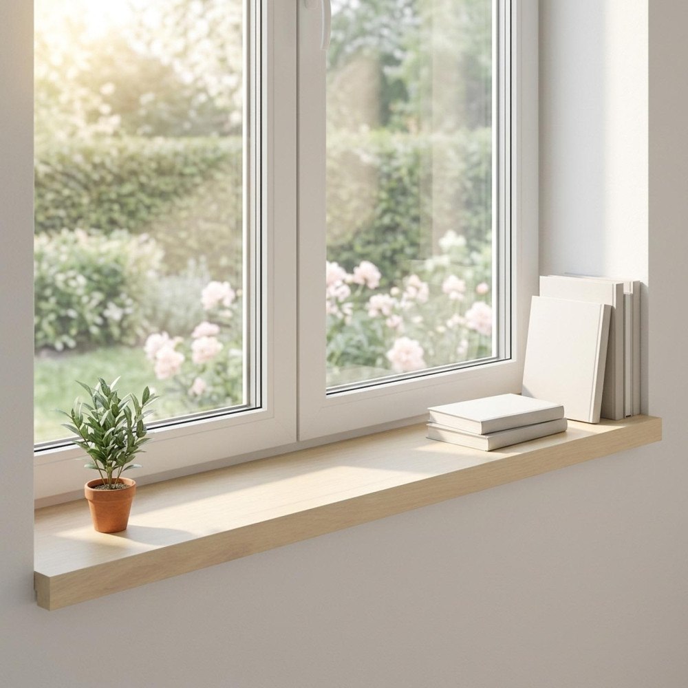 vidaXL Fönsterbrädor 2 st Vit 100 x 25 x 2 cm Massivt Ekträ