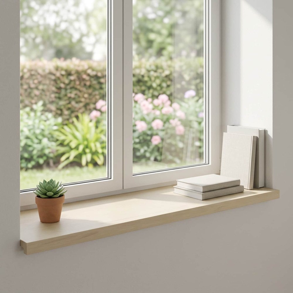 vidaXL Fönsterbrädor 2 st Vit 90 x 40 x 2 cm Massivt Ekträ
