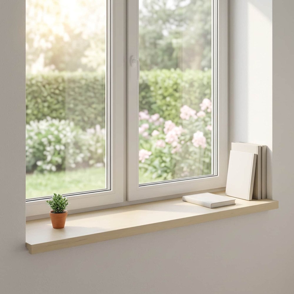 vidaXL Fönsterbrädor 2 st Vit 120 x 40 x 2 cm Massivt Ekträ