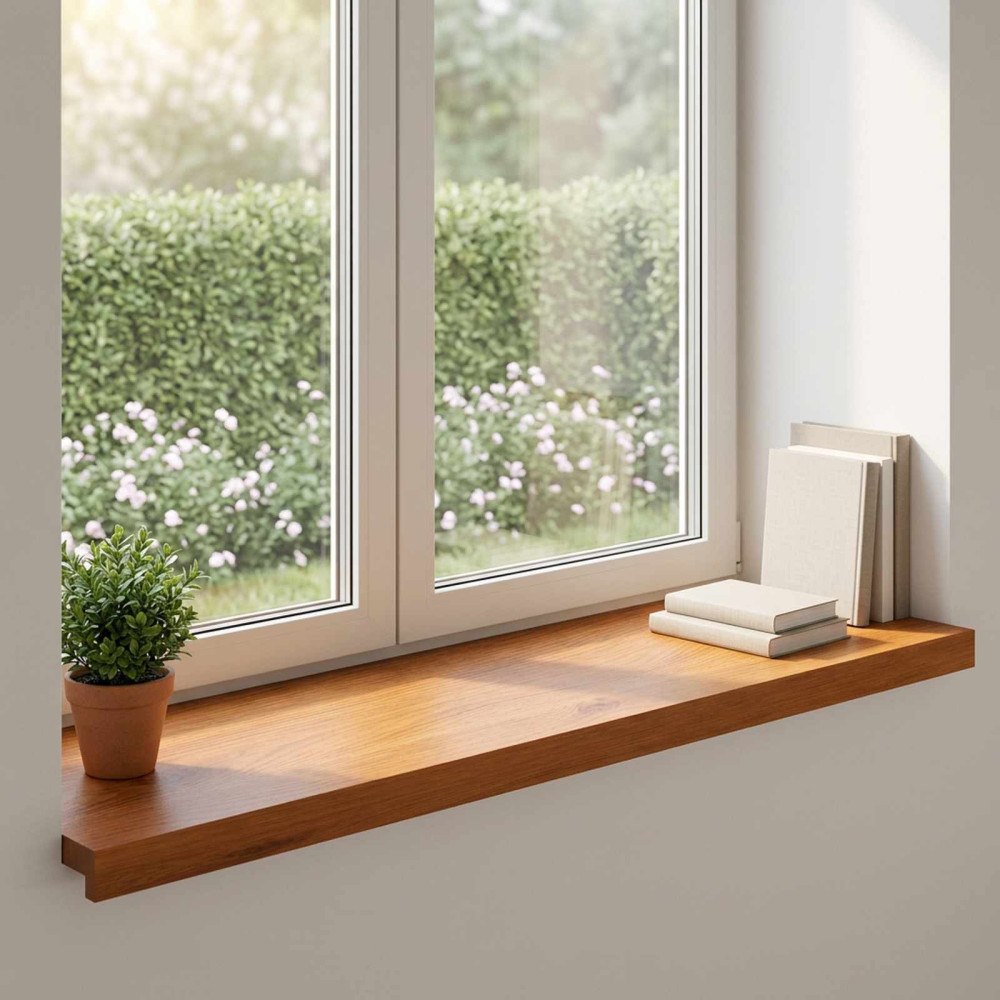 vidaXL Fönsterbrädor 2 st Brun 90 x 40 x 2 cm Massivt Ekträ