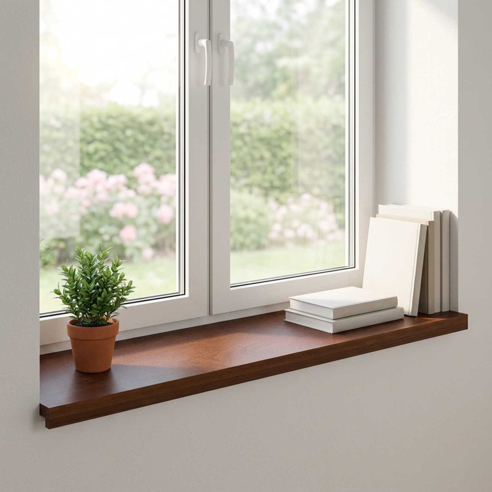 vidaXL Fönsterbrädor 2 st Mörkbrun 90 x 40 x 2 cm Massivt Ekträ