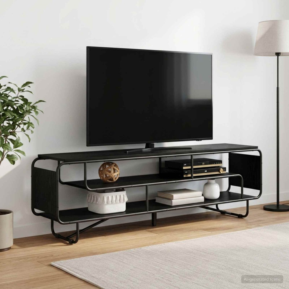 vidaXL TV-bänk 180 x 36 x 45 cm Svart ek Konstruerat trä