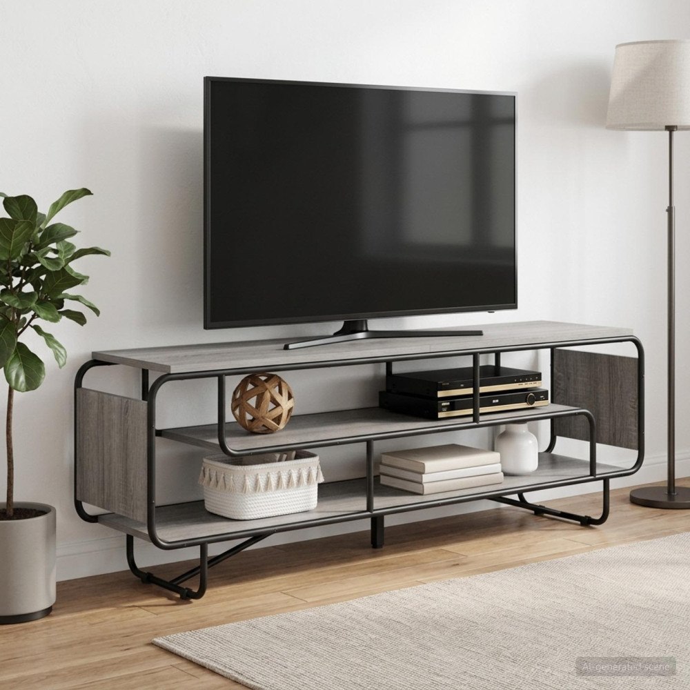vidaXL TV-bänk 180 x 36 x 45 cm Grå Sonoma Konstruerat trä