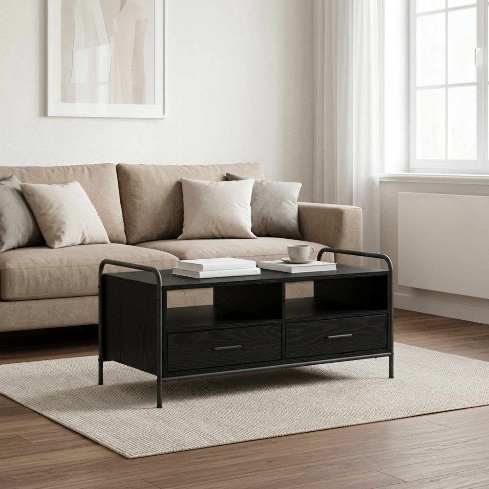 vidaXL Kaffeebord Svart ek 99,5 x 49 x 46 cm Konstruerat trä