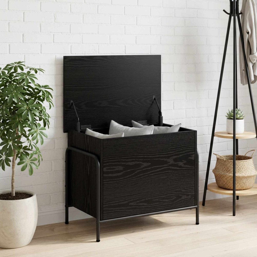 vidaXL Förvaringslåda Svart ek 80 x 40 x 49,5 cm Konstruerat trä
