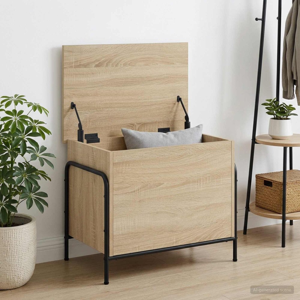 vidaXL Förvaringslåda Sonoma-ek 80 x 40 x 49,5 cm Konstruerat trä