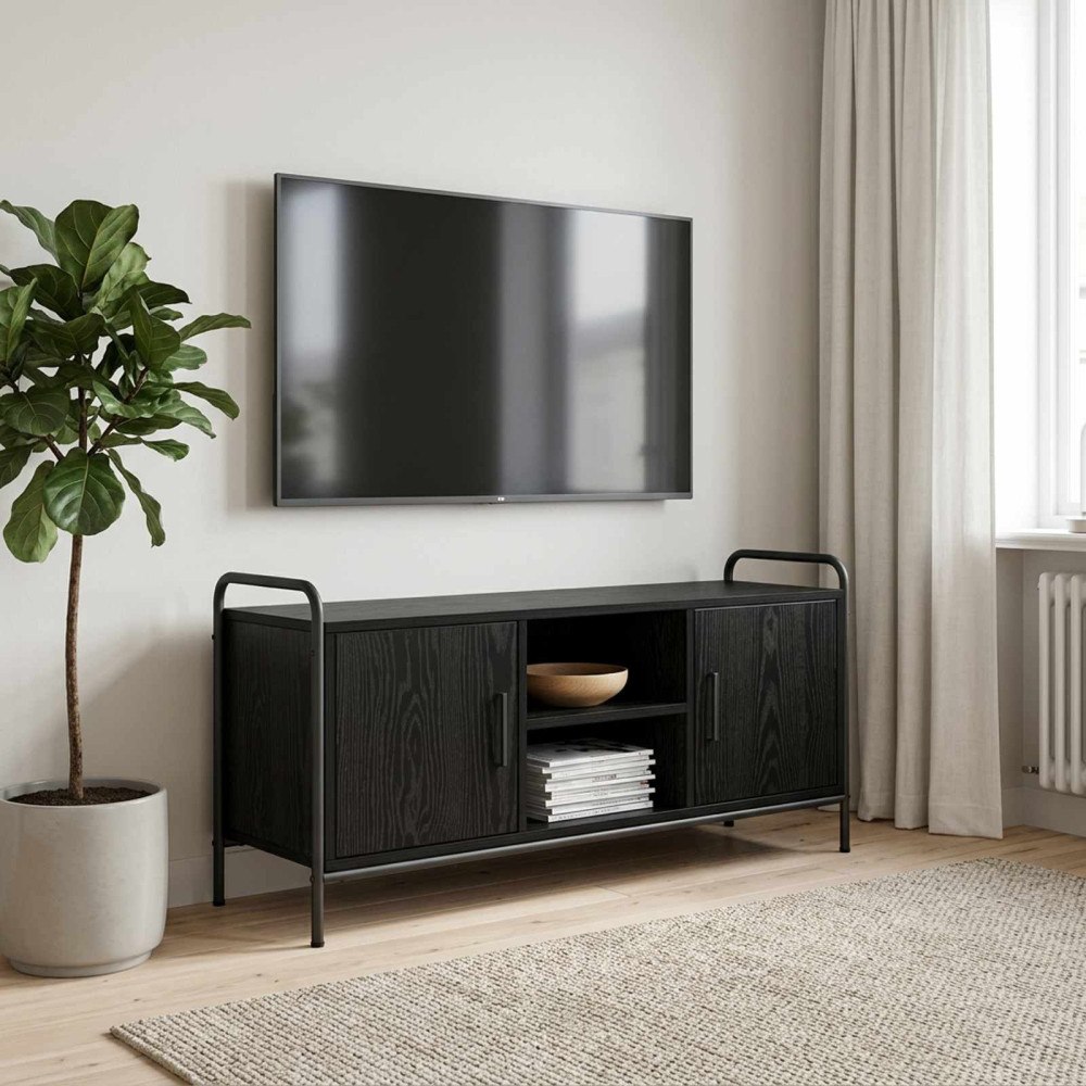 vidaXL TV-skåp 99 x 33 x 50 cm Svart ek Konstruerat trä
