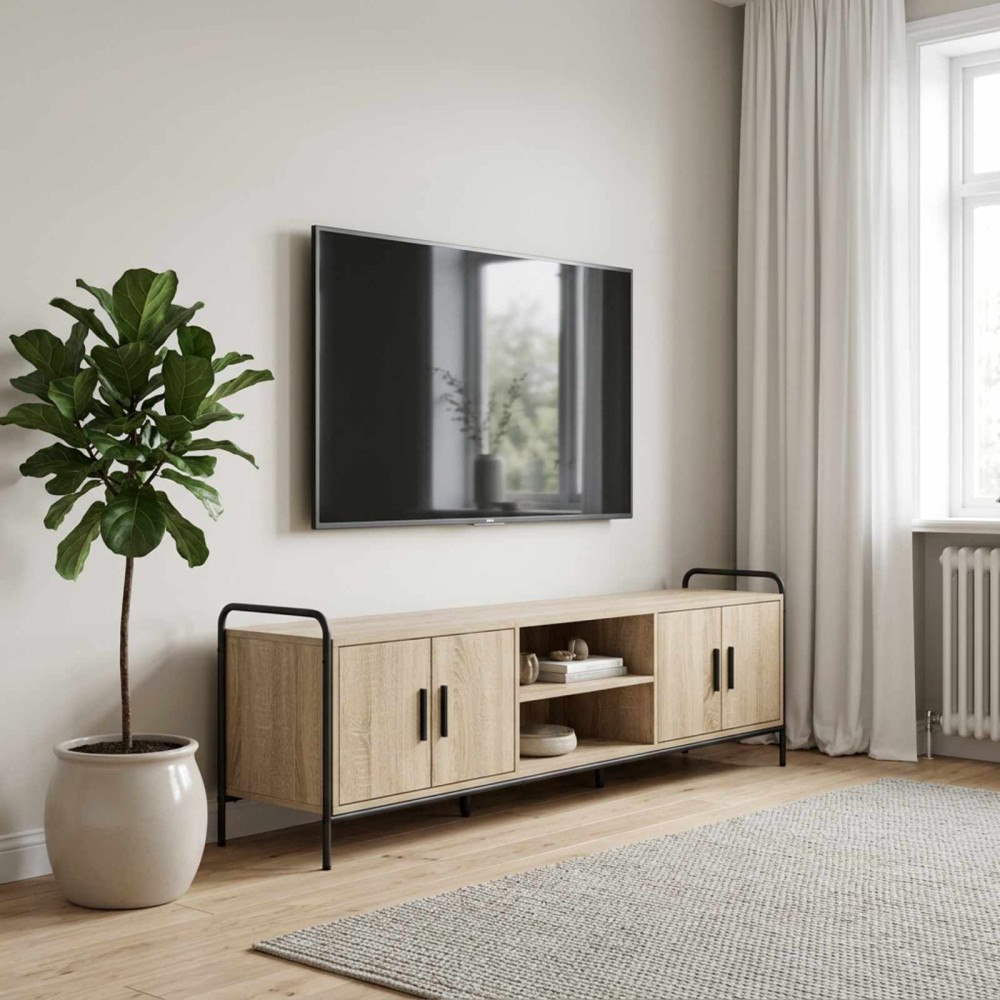 vidaXL TV-skåp 167,5 x 33 x 50 cm Sonoma-ek Konstruerat trä
