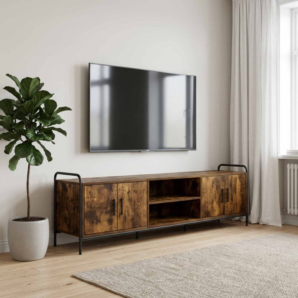 vidaXL TV-skåp 167,5 x 33 x 50 cm Rökt ek Konstruerat trä