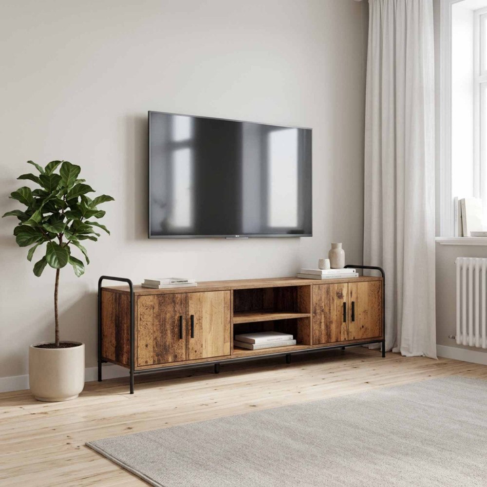 vidaXL TV-skåp 167,5 x 33 x 50 cm Gammalt trä Konstruerat trä