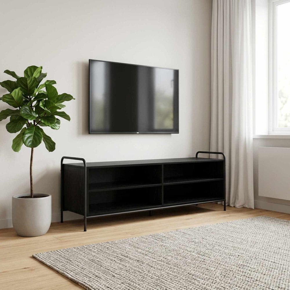 vidaXL TV-skåp 140 x 39,5 x 50 cm Svart ek Konstruerat trä