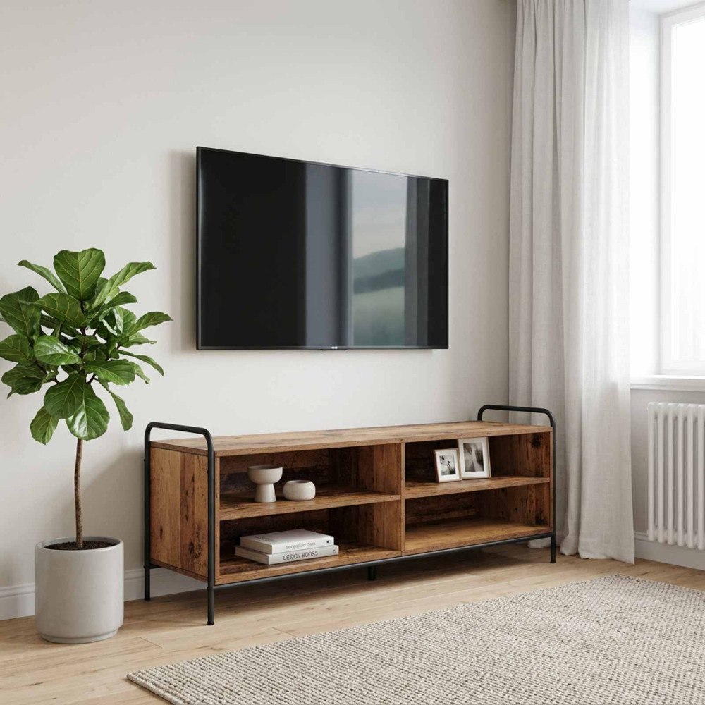vidaXL TV-skåp 140 x 39,5 x 50 cm Gammalt trä Konstruerat trä