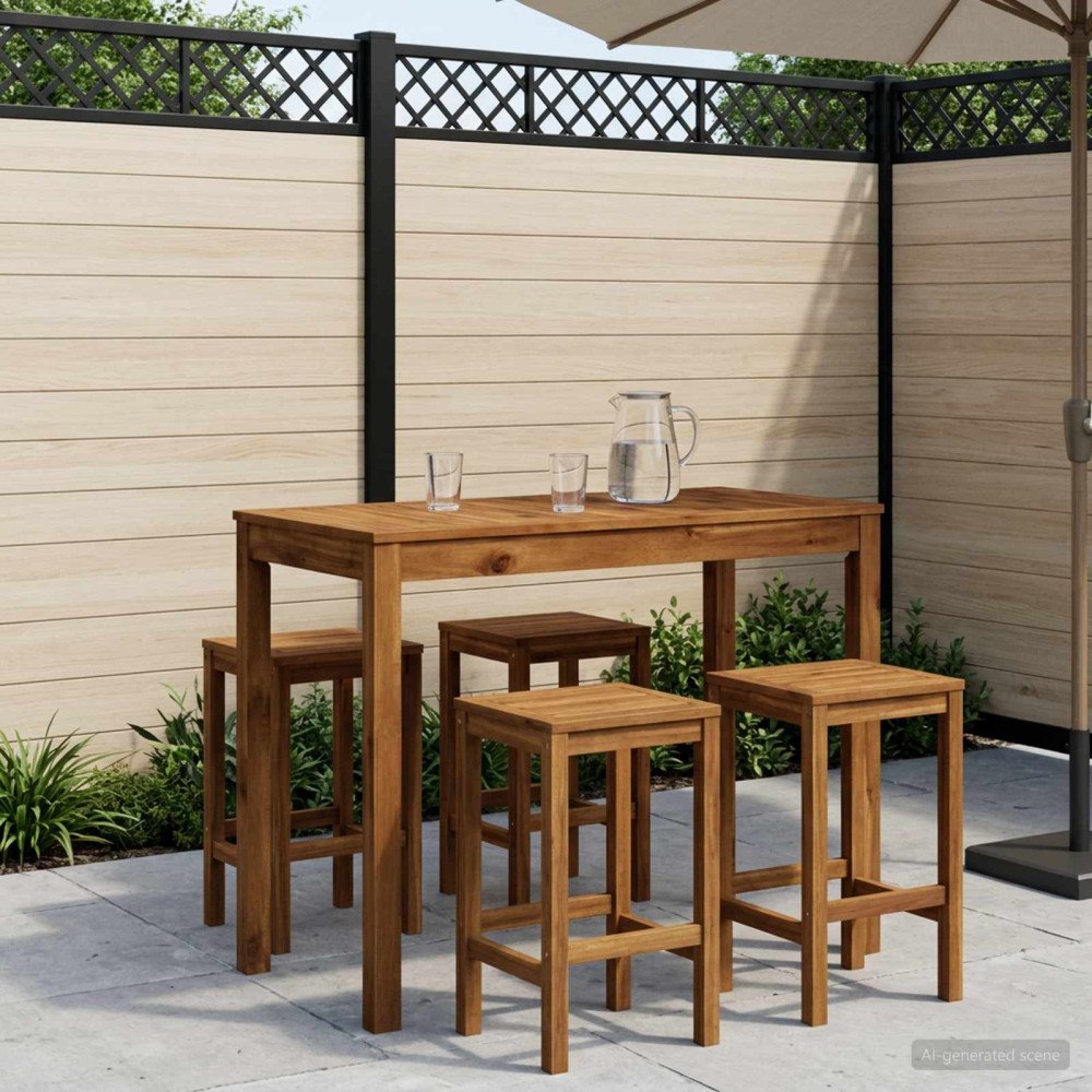 vidaXL Trädgård Bar Bord Naturlig 108,5 x 55 x 105 cm