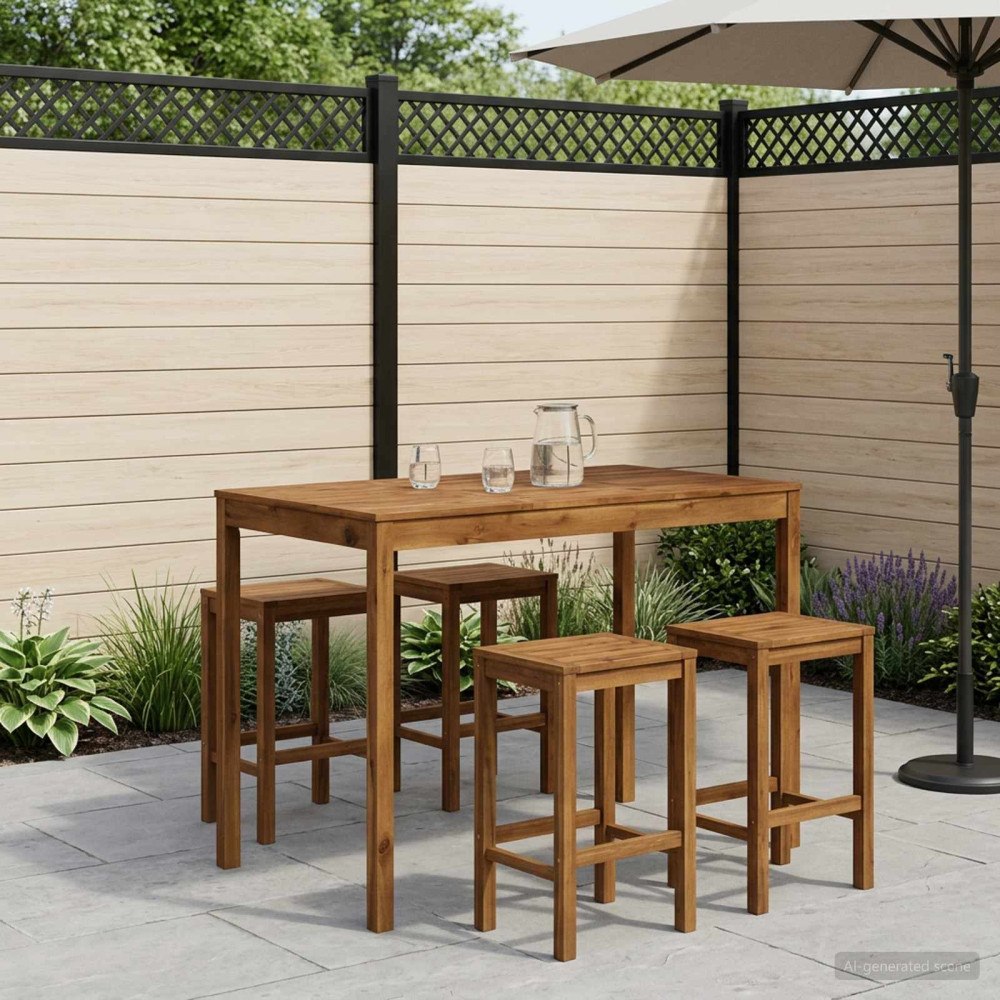 vidaXL Trädgård Bar Bord Naturlig 147 x 88,5 x 105 cm